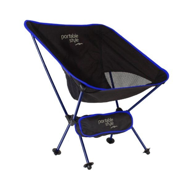 Cadeira Alumínio Camping  Dobrável Azul - 1