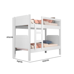 Beliche Solteiro Flora Adulto C/ Grades e Escada 100% Segura:branco - 3
