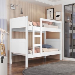 Beliche Solteiro Flora Adulto C/ Grades e Escada 100% Segura:branco - 1