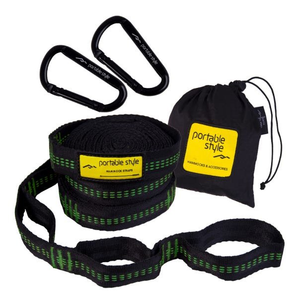 Set Straps Cinta para Rede Hamaca de Camping Portable Style:verde