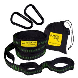 Set Straps Cinta para Rede Hamaca de Camping Portable Style:verde - 1
