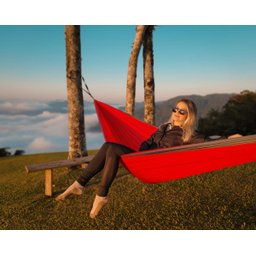 Rede de Camping Hamaca Portátil com Corda Portable Style:roxo - Azul - 7