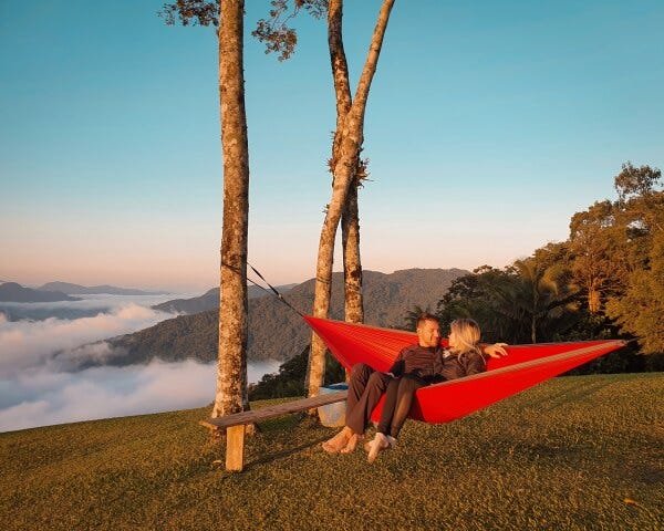 Rede de Camping Hamaca Portátil com Corda Portable Style:roxo - Azul - 8