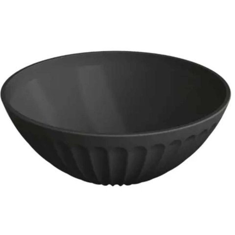 Jogo 12 Tigelas Redonda Saladeira Plástico Preto 1l 18x7,5cm Uz Pipoca Sobremesa