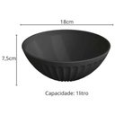 Ver imagem 3 de Jogo 12 Tigelas Redonda Saladeira Plástico Preto 1l 18x7,5cm Uz Pipoca Sobremesa