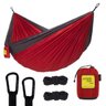 Rede de Camping Hamaca Portátil Dupla C/corda Portable Style:vermelho - Cinza - 1