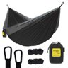 Rede de Camping Hamaca Portátil Dupla C/corda Portable Style:preto - Cinza - 1