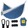 Rede de Camping Hamaca Portátil Dupla C/Corda Portable Style:Azul - Branco - 1