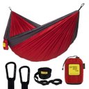 Ver imagem 1 de Rede de Camping Hamaca Portátil Dupla C/cinta Portable Style:vermelho Cinza