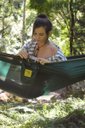 Ver imagem 6 de Rede de Camping Hamaca Portátil Dupla C/cinta Portable Style:verde Militar Verde