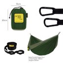Ver imagem 2 de Rede de Camping Hamaca Portátil Dupla C/cinta Portable Style:verde Militar Verde