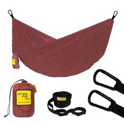 Rede de Camping Hamaca Portátil Ultra C/cinta Portable Style:bordô - 1