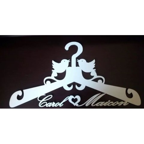 Cabides Personalizados Vestido De Noiva Em Mdf 6mm Branco Make Laser Cabide Branco