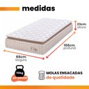 Ver imagem 4 de Cama Box Baú Colchão Solteiro Molas Ensacadas City Pillow Top 88x188x64cm Branco / Bege