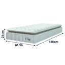 Ver imagem 5 de Cama Box Baú Colchão Solteiro Molas Ensacadas City Pillow Top 88x188x64cm Linho Branco / Bege