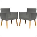 Ver imagem 1 de Kit 2 Poltronas Decorativa para Sala Recepção Consultório Nina Corino Cores Pé Palito 30 Cm Castanho