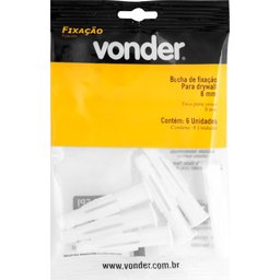 Bucha de Fixação para Drywall 8 mm com 6 peças Vonder - 2