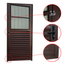 Ver imagem 2 de Porta de Sala Alumínio 86 Esq V.Boreal Marrom Corten Brimak