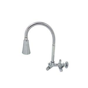 Torneira Flexivel de Parede com Saída para Purificador 1/4 de Volta Tubo Dois Jatos Cromado Samer Me