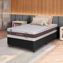 Ver imagem 1 de Conjunto Box Preto Mali Bege Molas Ensacadas Solteiro 96x203x70 - King House