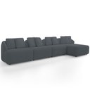 Ver imagem 1 de Sofá 5 Lugares com Chaise Direito Sala Living 388cm Arlo F04 Bouclê Grafite Tc-10050 - Lyam Decor