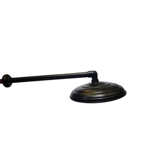 Ducha Cascata em Alumínio Polido Alto Brilho Black 10 Polegadas Com Braço De Chuveiro ( 40 Cm ) e