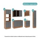 Ver imagem 4 de Cozinha Milla Cleo 11 Portas 5 Gavetas MDF-MDP 310cm Nogal com Cinza Móveis Carraro