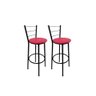 Kit 2 Banqueta Alta Preta Cozinha Gourmet Americana Balcão:rosa - 1