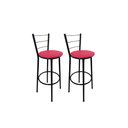 Ver imagem 1 de Kit 2 Banqueta Alta Preta Cozinha Gourmet Americana Balcão:rosa