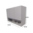 Ver imagem 2 de Armário Aéreo Suspenso 3 Portas 100% Mdf Bp Branco Cozinha/área Serviço