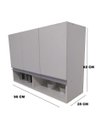 Ver imagem 2 de Armário Aéreo Suspenso 3 Portas 100% Mdf Bp Branco Cozinha/área Serviço