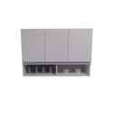 Ver imagem 3 de Armário Aéreo Suspenso 3 Portas 100% Mdf Bp Branco Cozinha/área Serviço