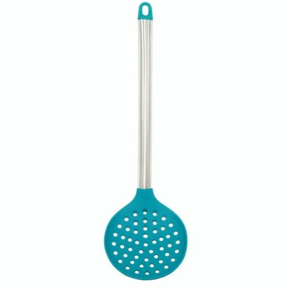 Escumadeira Em Silicone Emborrachada E Cabo Inox Tiffany - 1