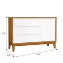 Ver imagem 4 de Jogo de Quarto Infantil Guarda Roupa 3 Portas e Cômoda 1 Porta Classic Branco/Savana com Pés