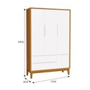 Ver imagem 2 de Jogo de Quarto Infantil Guarda Roupa 3 Portas e Cômoda 1 Porta Classic Branco/Savana com Pés
