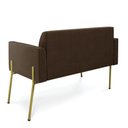 Ver imagem 4 de Sofá Namoradeira 2 Lugares Pé de Ferro Dourado Marisa Suede D03 Marrom Rato