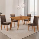 Ver imagem 1 de Mesa de Jantar Copper 4 Lugares Retangular MDF 120cm Marrom e Natural Moderna
