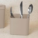 Ver imagem 7 de Kit Lixeira 4,7l Escorredor de Talheres Dispenser Detergente Cozinha Bege