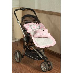 Capa Carrinho + Bebe Conforto + Protetor Cinto Nuvens Rosa - 4