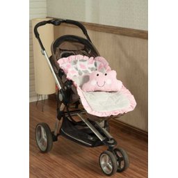 Capa Carrinho + Bebe Conforto + Protetor Cinto Nuvens Rosa - 4