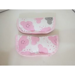 Capa Carrinho + Bebe Conforto + Protetor Cinto Nuvens Rosa - 5