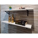 Ver imagem 1 de Kit 2 Prateleiras Branca 100% Mdf 80x20 C Suporte Reforçado