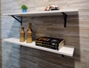 Ver imagem 1 de Kit 2 Prateleiras Branca 100% Mdf 80x20 C Suporte Reforçado