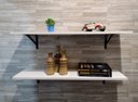 Ver imagem 3 de Kit 2 Prateleiras Branca 100% Mdf 80x20 C Suporte Reforçado