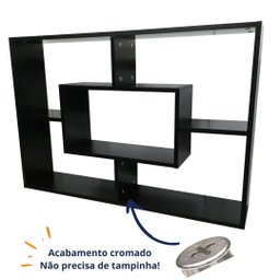 Nicho Organizador Suspenso Retangular com 5 Módulos:Preto - 2
