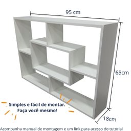 Nicho Organizador Suspenso Retangular com 5 Módulos: Branco - 4