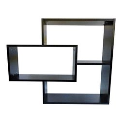Nicho com Prateleira e Divisória 3 Módulos Retangular MDF:Preto - 2