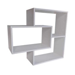 Nicho com Prateleira e Divisória 3 Módulos Retangular MDF:Branco - 1