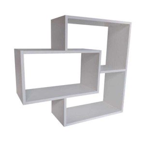 Nicho com Prateleira e Divisória 3 Módulos Retangular MDF:Branco