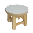 Ver imagem 1 de Banqueta Mini Hardman Madeira Natural Ass. Redondo MDF Bco